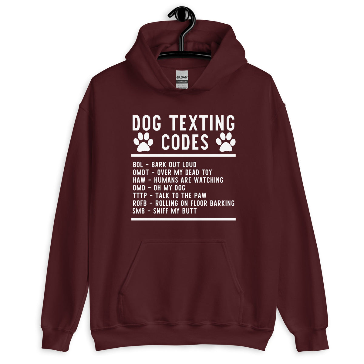 Dog Texting Codes Unisex Hoodie